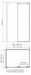 Душевой уголок Wasserkraft Vils 100x90см серебристый 56R22